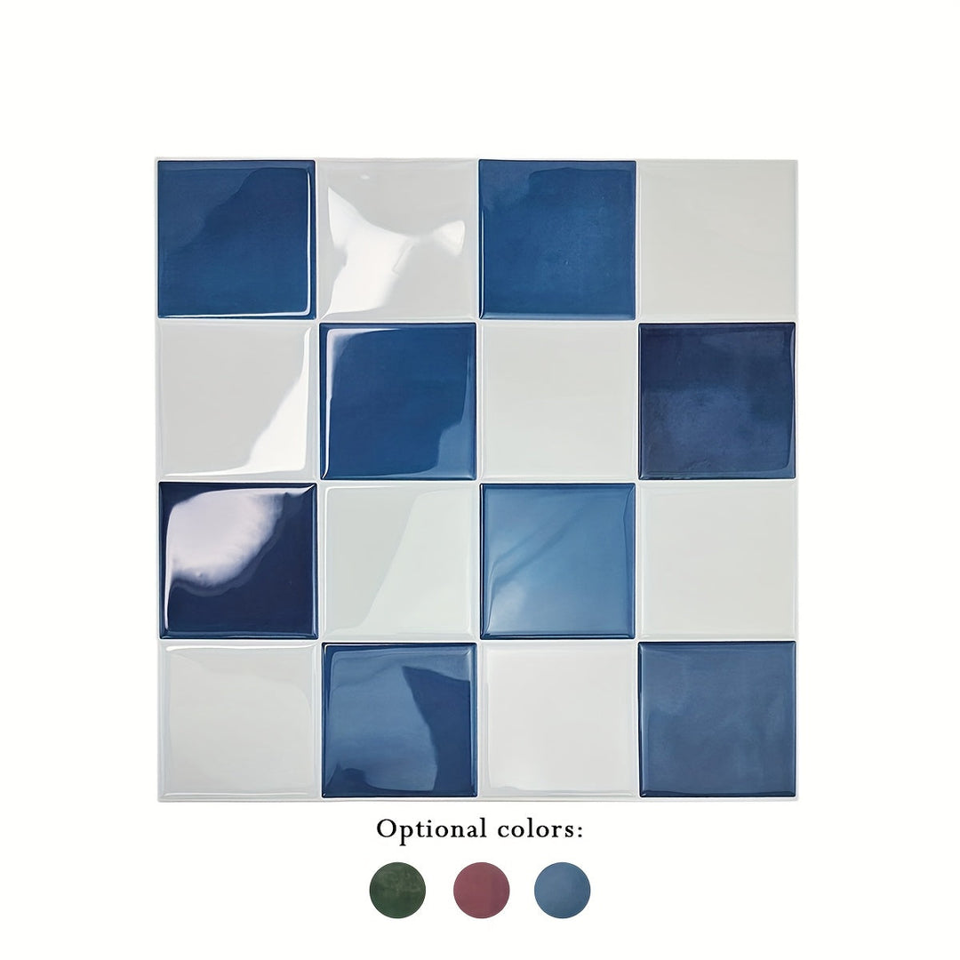 Rynx | 10/30 pieces self-adhesive tile] 10/30 pieces self-adhesive bathroom wall tile, self-adhesive kitchen splash, 10.5 inches * 10.5 inches waterproof and oil-resistant splash guard, easy-to-apply adhesive for kitchen, bathroom, walls & RVs