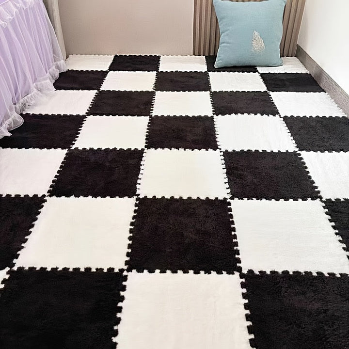 Rynx | 40-piece Thickened Modern Plush Carpet] 40-piece Modern Plush Patchwork Thickened Carpet for Bedroom, Living Room, Wardrobe, Renovation of Rental Apartments, Suitable for All Seasons