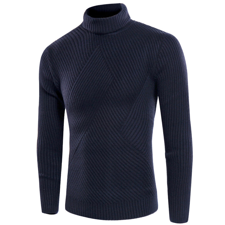 Men's stylish turtleneck sweater with textured design Lisslune