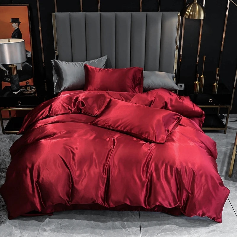 Lisslune | 6pcs Silk Duvet Cover Set