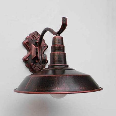Lisslune | 1 Bulb Barn Wall Light Country House Style Copper/Rust Wrought Iron Wall Lamp for Corridor