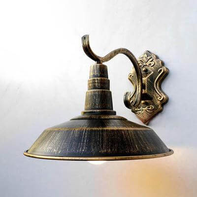 Lisslune | 1 Bulb Barn Wall Light Country House Style Copper/Rust Wrought Iron Wall Lamp for Corridor