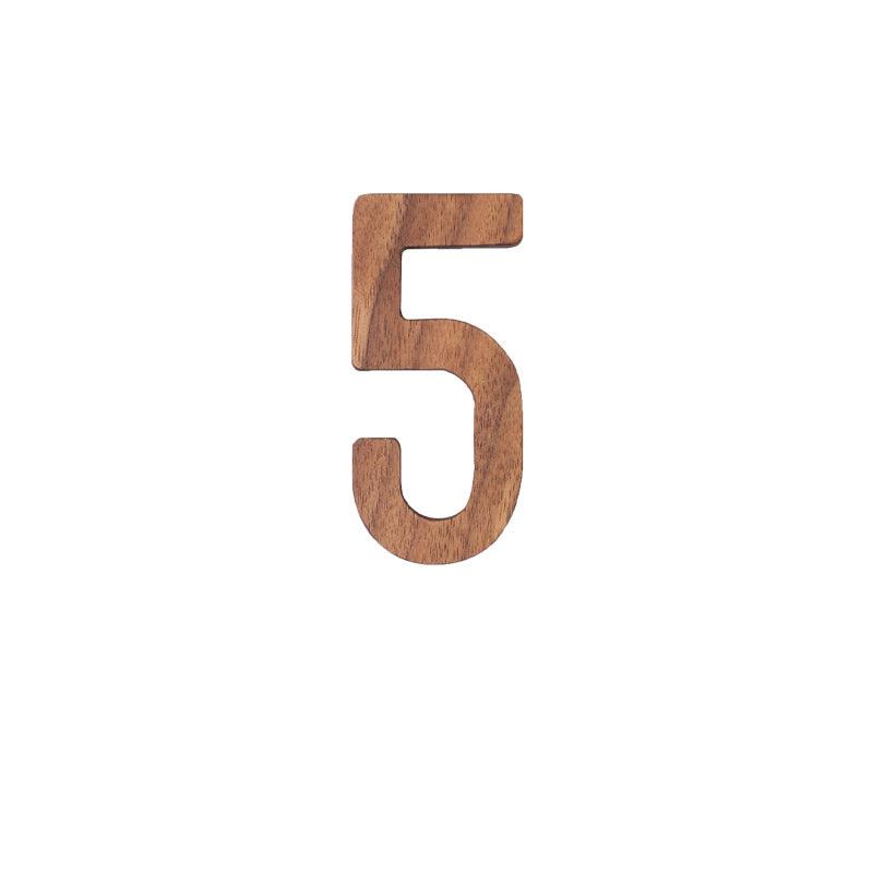 Lisslune | Elegant Black Walnut Nordic House Number