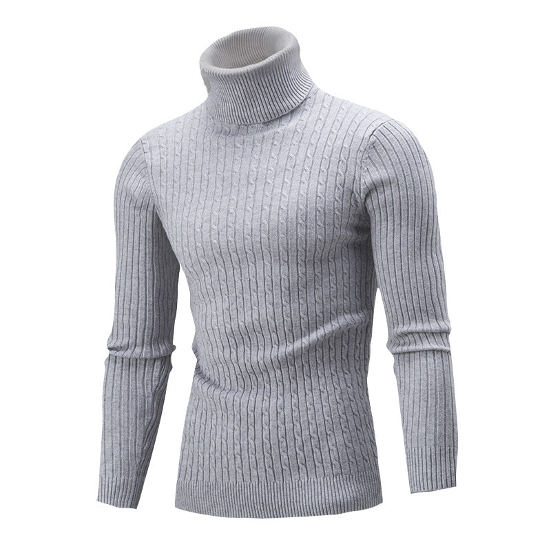 Men's turtleneck sweater with cable pattern Lisslune