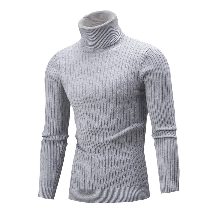Men's turtleneck sweater with cable pattern Lisslune