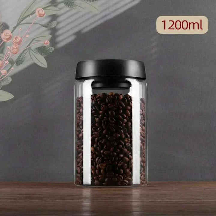 Lisslune | Glass Coffee Bean Container – Airtight Aroma Preservation Jar