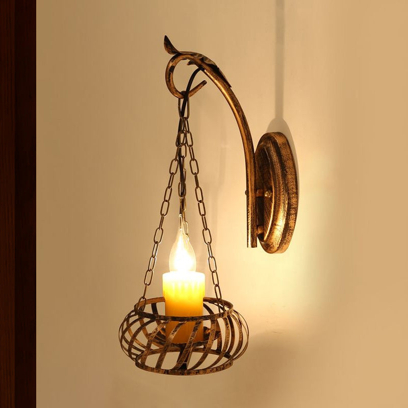 Skørter | 1 Light Ceramic Wall Lamp Lighting Loft Rustic Cast Iron Wall Lamp in Bronze for Hallway