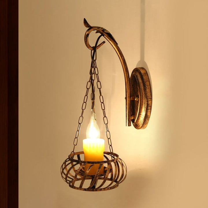 Skørter | 1 Light Ceramic Wall Lamp Lighting Loft Rustic Cast Iron Wall Lamp in Bronze for Hallway