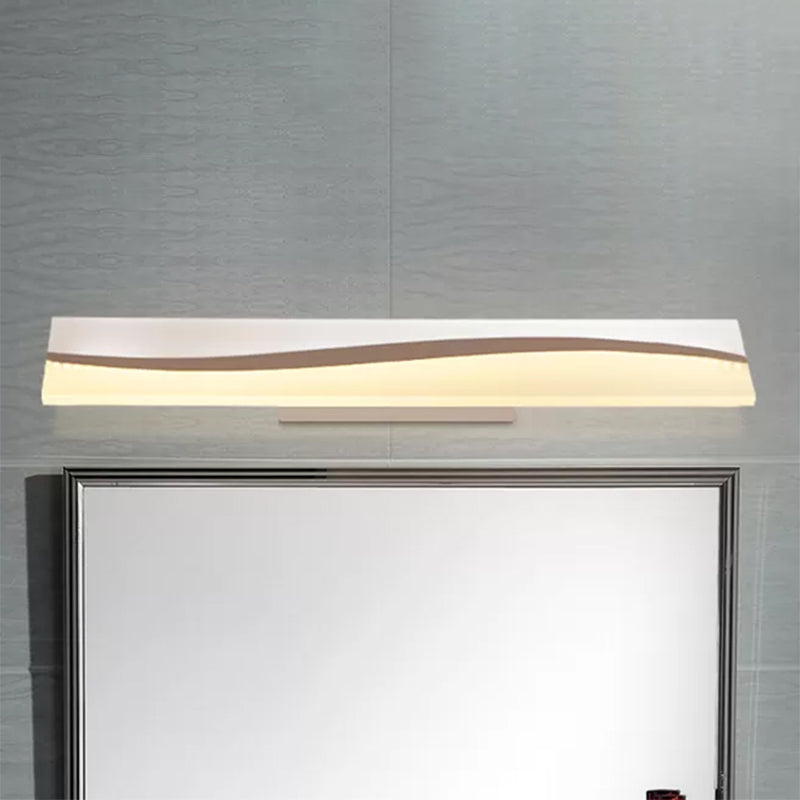 Lisslune | Acrylic Rectangular Makeup Mirror Lamp Simple 16"/19.5"/23" Width LED Bathroom Light over Mirror in Warm/White, Water and Fog Resistant