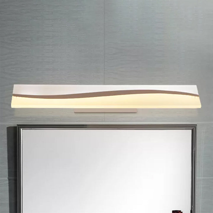 Lisslune | Acrylic Rectangular Makeup Mirror Lamp Simple 16"/19.5"/23" Width LED Bathroom Light over Mirror in Warm/White, Water and Fog Resistant