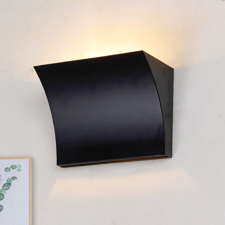 Lisslune | Simple Style Slip Design Wall Washer Light Metal LED Living Room Wall Lamp in Black/Silver