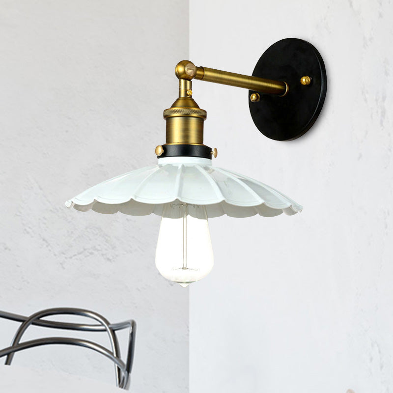 Skørter | Vintage Stylish Golf Wall Lamp 1 Lamp Metal Rotatable Wall Mount Light in Dark Rust/White