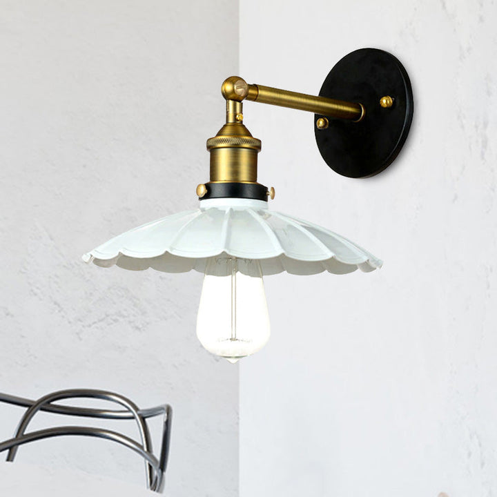 Skørter | Vintage Stylish Golf Wall Lamp 1 Lamp Metal Rotatable Wall Mount Light in Dark Rust/White
