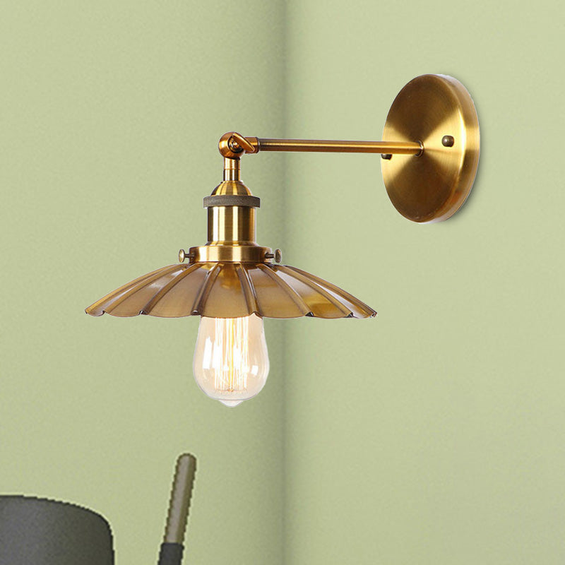 Skørter | Vintage Stylish Golf Wall Lamp 1 Lamp Metal Rotatable Wall Mount Light in Dark Rust/White