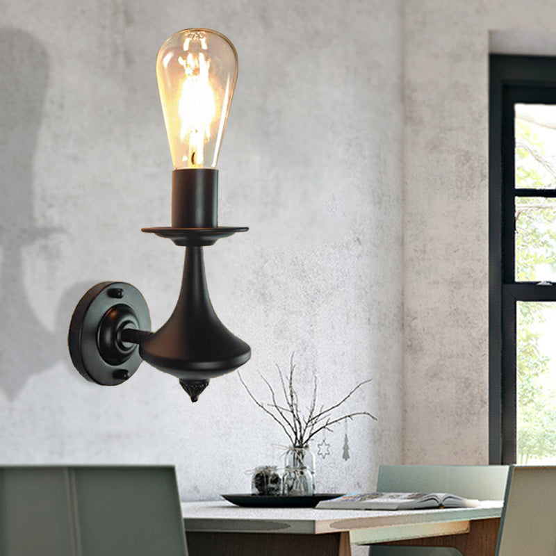 Lisslune | Metal Exposed Bulb Wall Lighting Industrial 1/2 Light Dining Room Wall Lamp Fixture