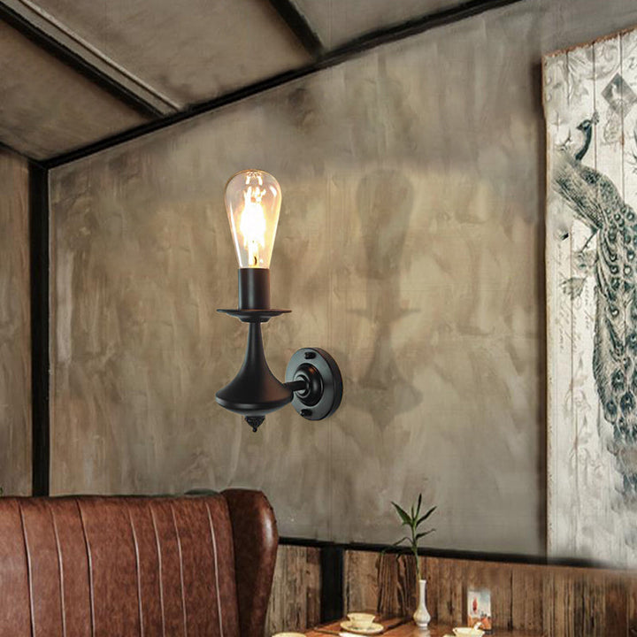 Lisslune | Metal Exposed Bulb Wall Lighting Industrial 1/2 Light Dining Room Wall Lamp Fixture