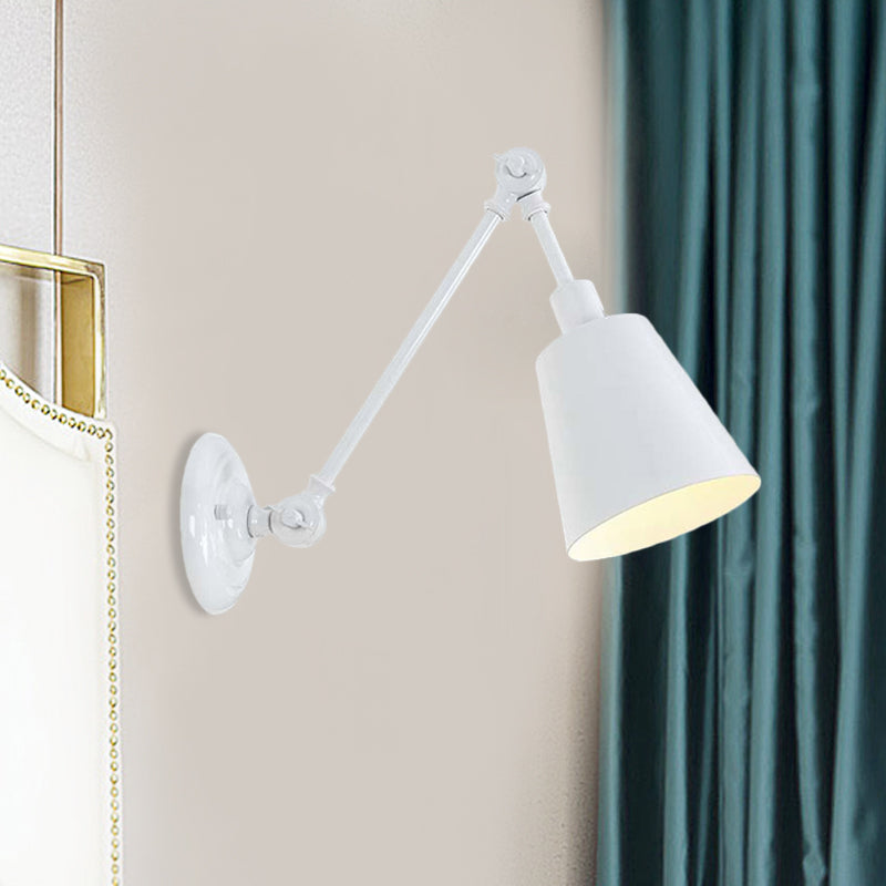 Lisslune | 1 Light Metal Wall Lamp Contemporary Black/Rust Colored Tailored Bedroom Wall Lamp Sconces with Adjustable Arm