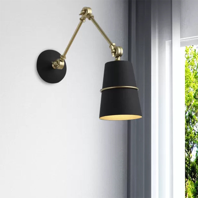 Lisslune | 1 Light Wall Recessed Light Modern Style Angled Metal Wall Lighting with Swivel Arm in Black/White for Hallway