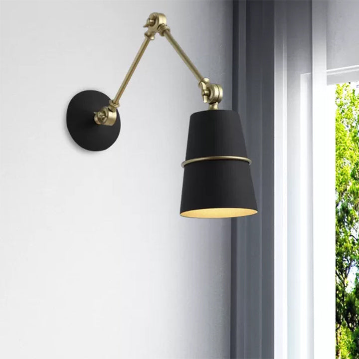 Lisslune | 1 Light Wall Recessed Light Modern Style Angled Metal Wall Lighting with Swivel Arm in Black/White for Hallway