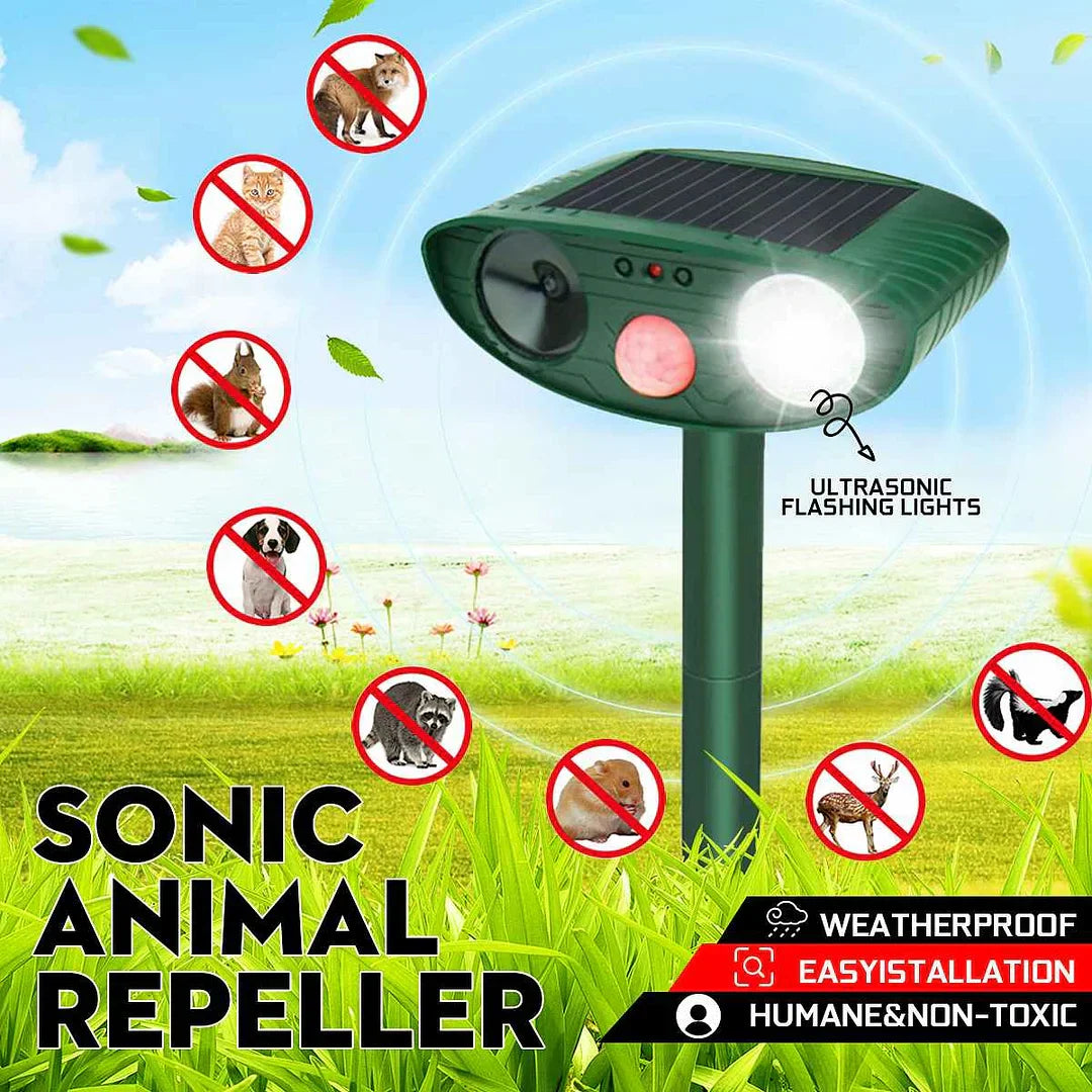 Lisslune | Solar-Powered Ultrasonic Deer Repeller - Effective Deer Deterrent for Gardens & Yards in 48 Hours