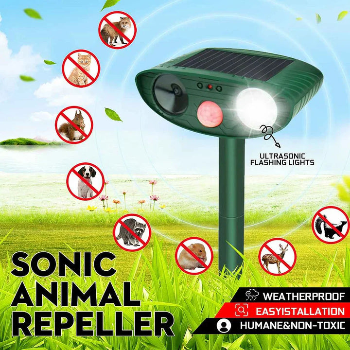 Lisslune | Solar-Powered Ultrasonic Deer Repeller - Effective Deer Deterrent for Gardens & Yards in 48 Hours