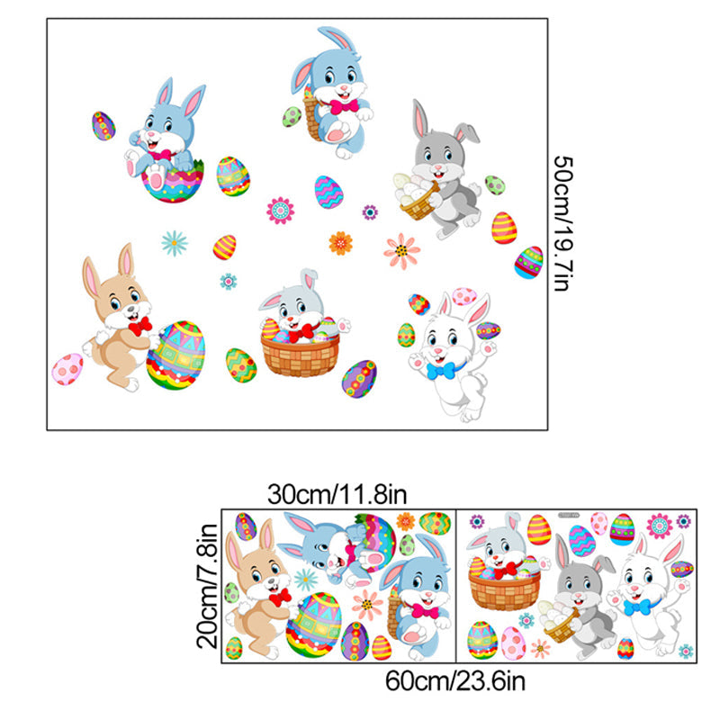 Lisslune | Easter Bunny Egg Wall Stickers, 2 Sheets