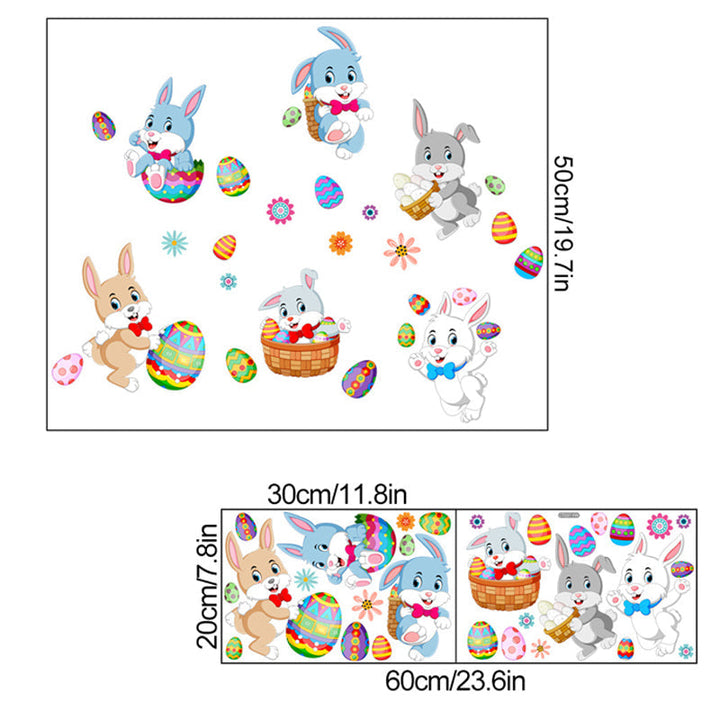 Lisslune | Easter Bunny Egg Wall Stickers, 2 Sheets