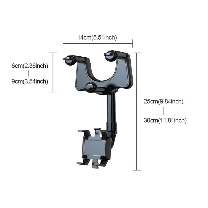 Lisslune | Multifunctional 360° Car Rearview Mirror Phone Holder
