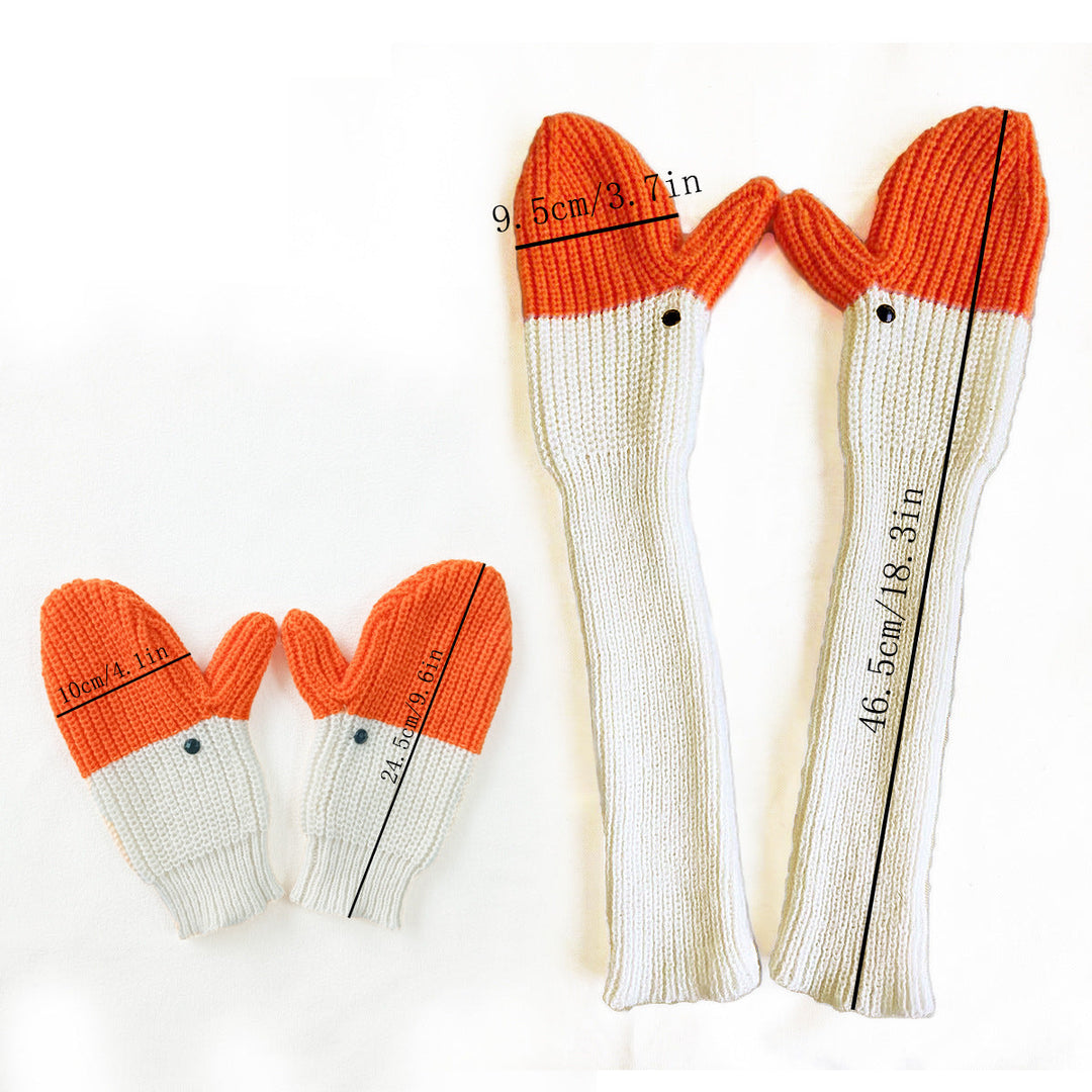 Lisslune | Knitted Warm Duck Skin Gloves