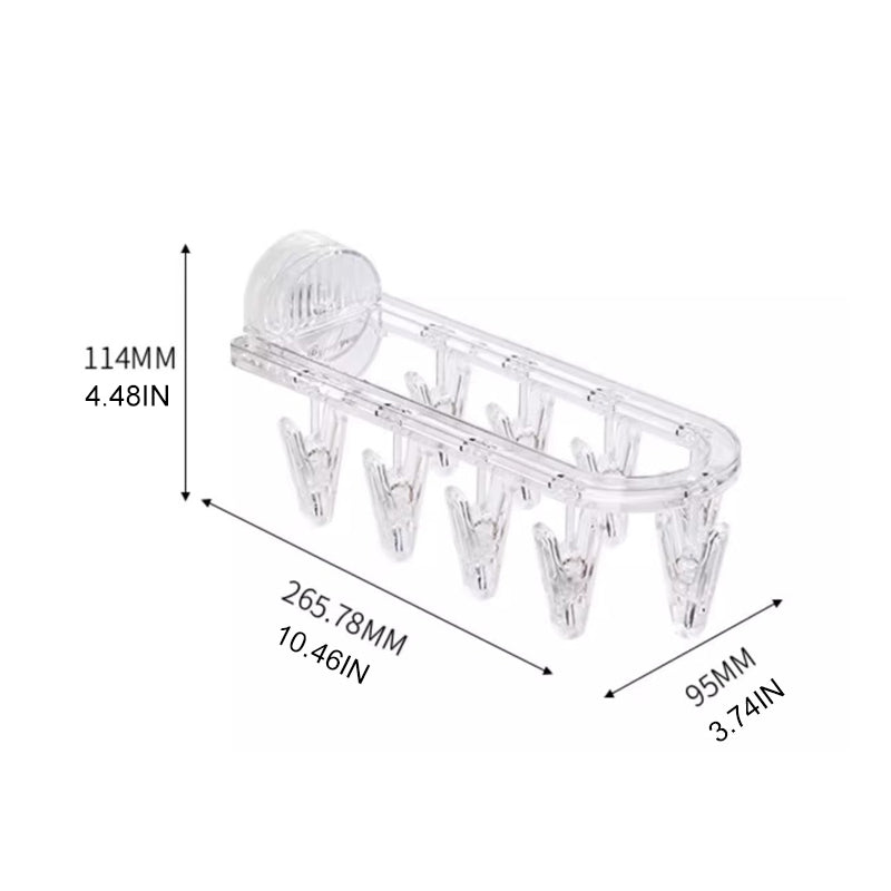 Lisslune | Suction cup collapsible clothes hanger with clip