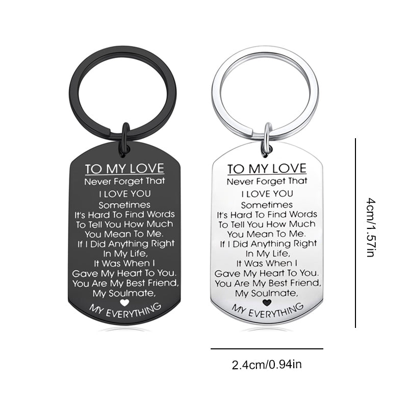Lisslune | TO MY LOVE - Motivational keychain made of stainless steel