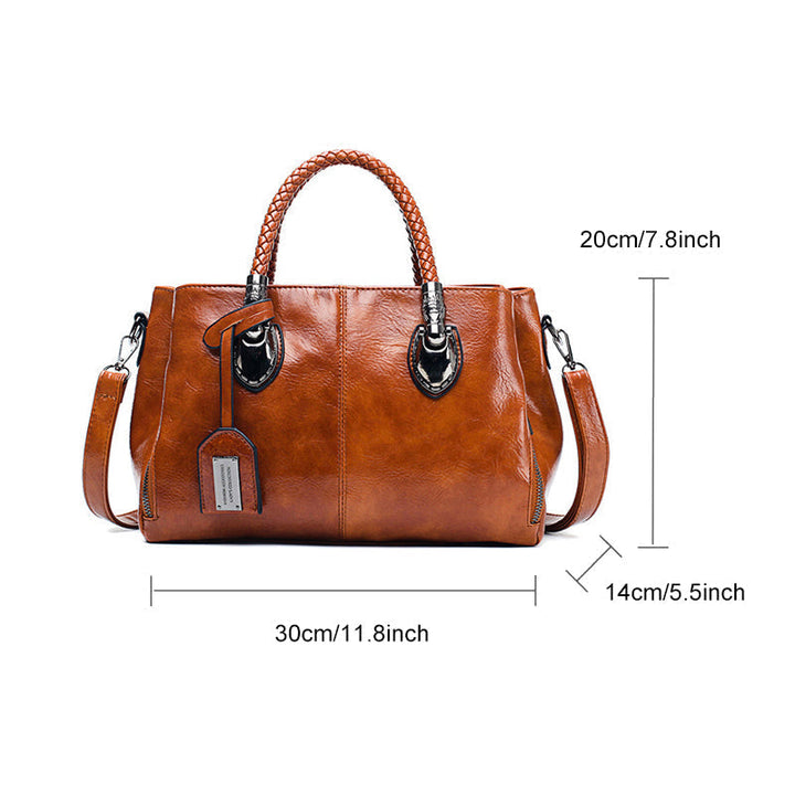 Lisslune | New handbags made of oil wax leather Boston, large tote bag made of soft leather