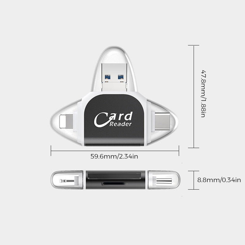 Lisslune | Multi-Port 4 in1 Universal SD TF Card Reader