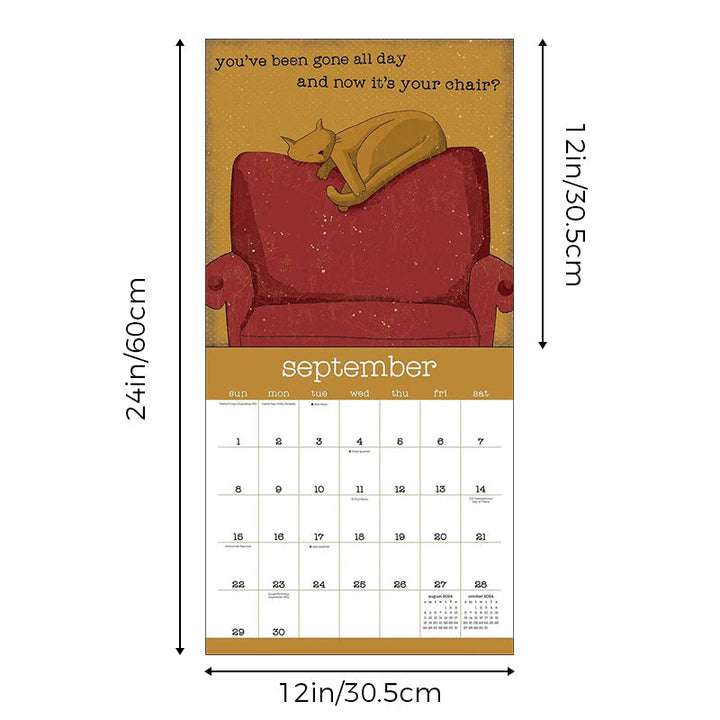 Lisslune | A Year of the Purring Cats 2024 Wall Calendar