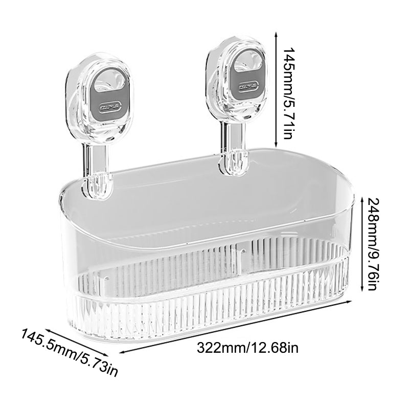 Lisslune | No-Drill Bathroom Suction Cup Storage Box