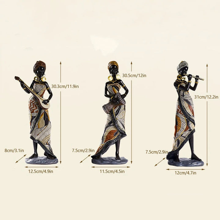Lisslune | African Female Musician Sculpture