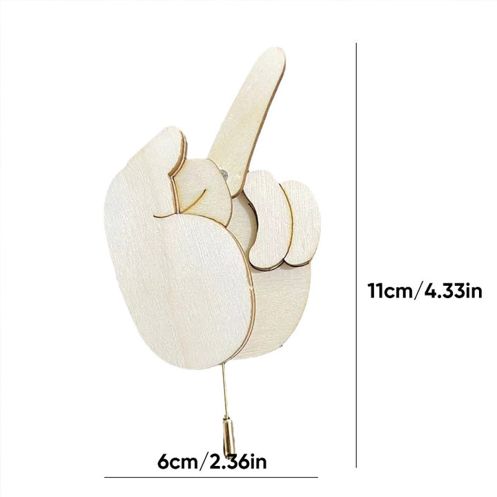 Lisslune | Funny Wooden Finger Brooch