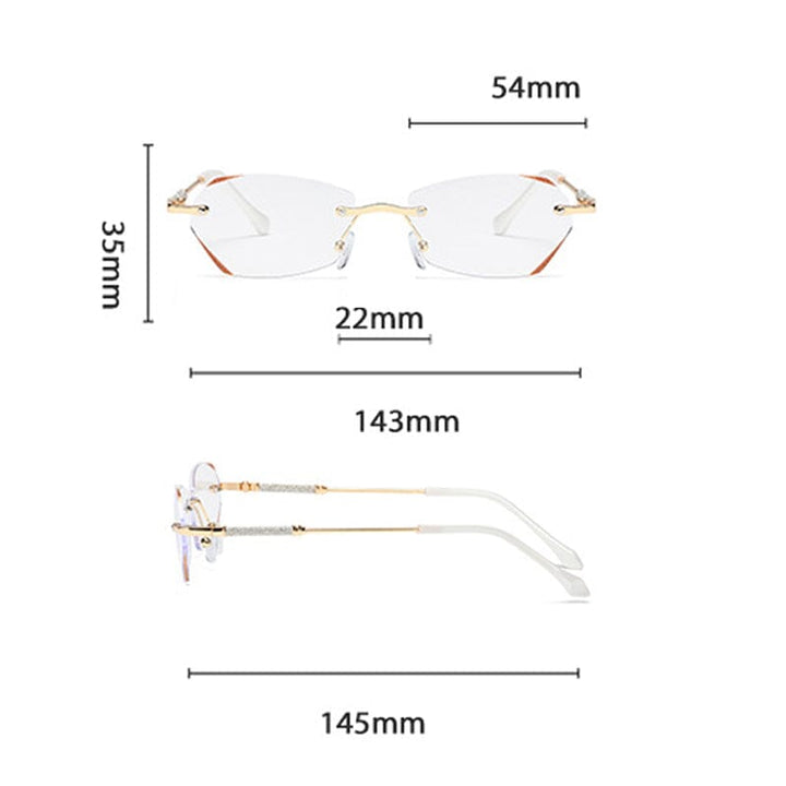 Lisslune | Fashionable rimless blue light blocking reading glasses