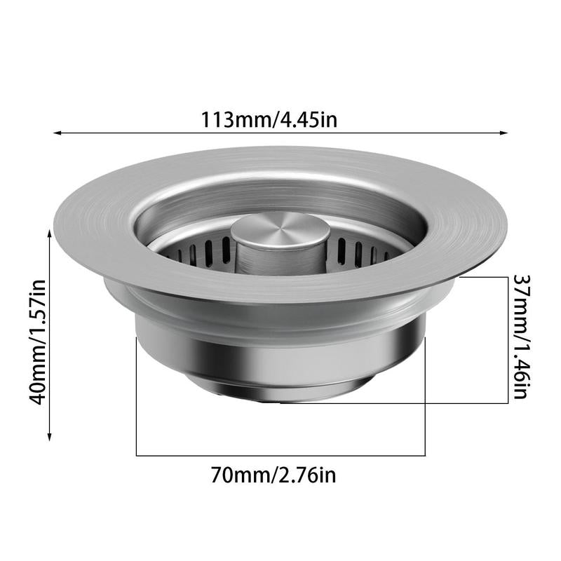 Lisslune | Upgrade 3-in-1 Kitchen Sink Drain Strainer