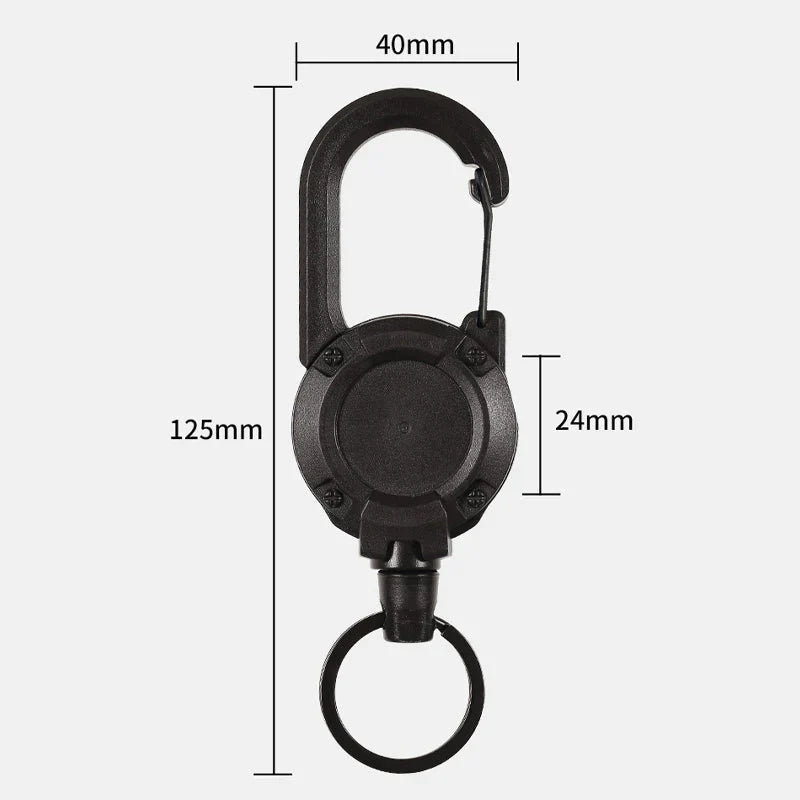 Lisslune | Automatic retractable keychain made of wire rope for outdoor use