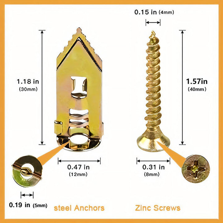 Lisslune | Drywall expansion anchor + high-strength zinc screw kit (pack of 100)