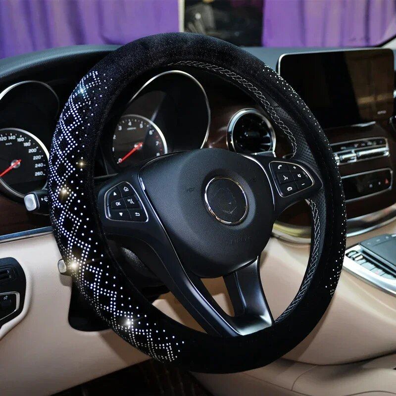 Lisslune | Universal Fire Seasons Anti-Slip Steering Wheel Cover with Diamond Velvet Style