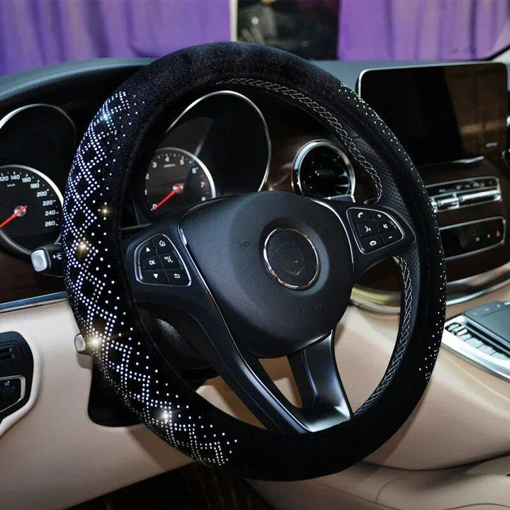 Lisslune | Universal Fire Seasons Anti-Slip Steering Wheel Cover with Diamond Velvet Style
