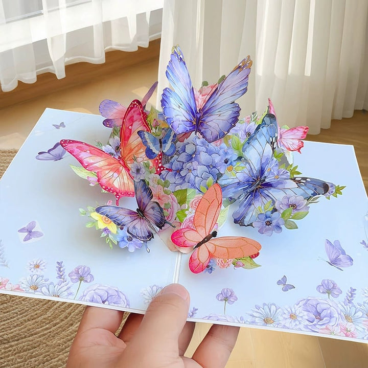 Lisslune |  Vibrant 3D  Butterfly & Daisy Pop-Up Greeting Card