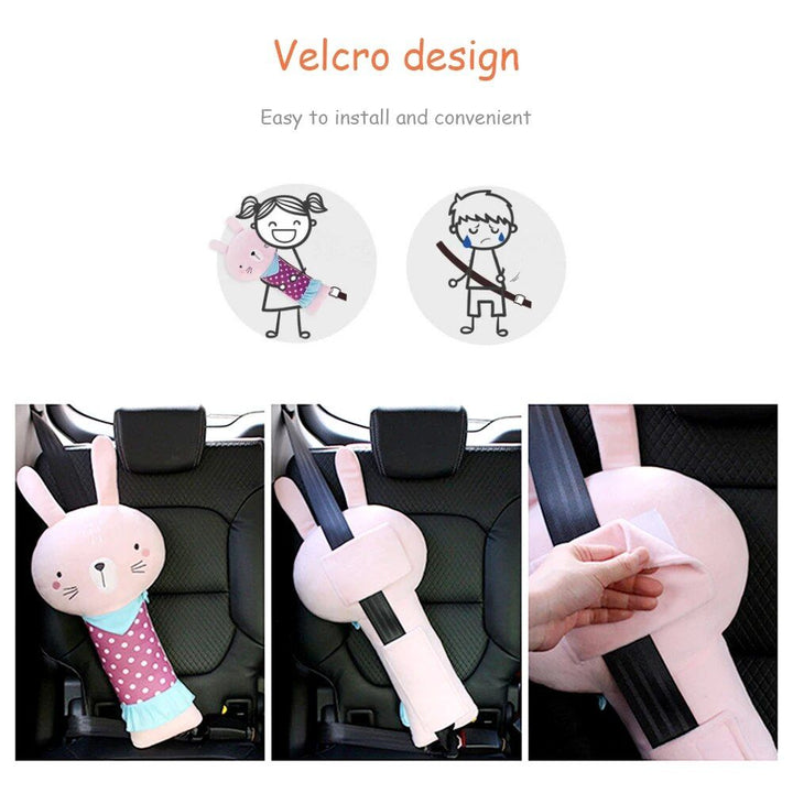 Lisslune | Adjustable Cute Animal Car Seat Strap Cover & Cushion for Kids