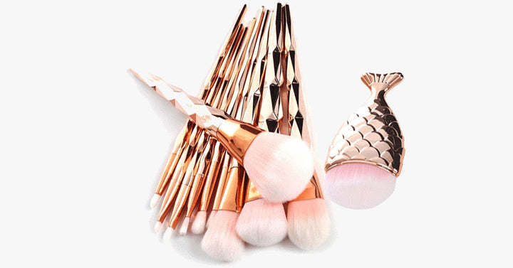 Lisslune | Gold Jewel Mermaid Brush Set