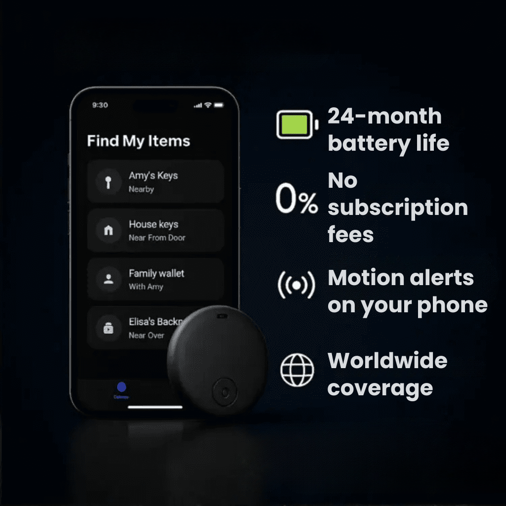 Lisslune | GPS Tracker for Motorcycles | No Subscription, Compatible with Android & iOS for Real-Time Location Tracking