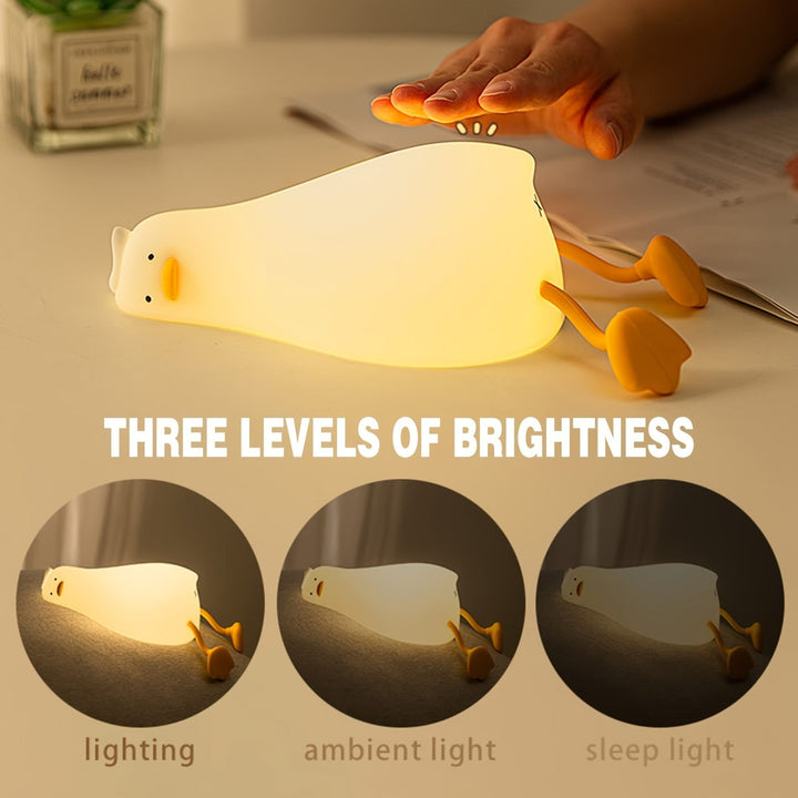 Lisslune | Sleeping Duck Lamp - Rechargeable Dimmable Silicone Night Light