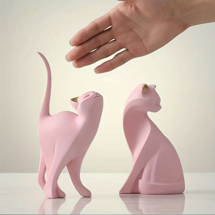 Lisslune | Modern Resin Cat Figurine – Nordic Style Decor