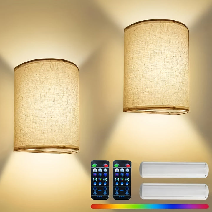 Lisslune | RadiantWall Wireless Wall Lights (2-Pack) – Rechargeable LED Lamps with Remote Control